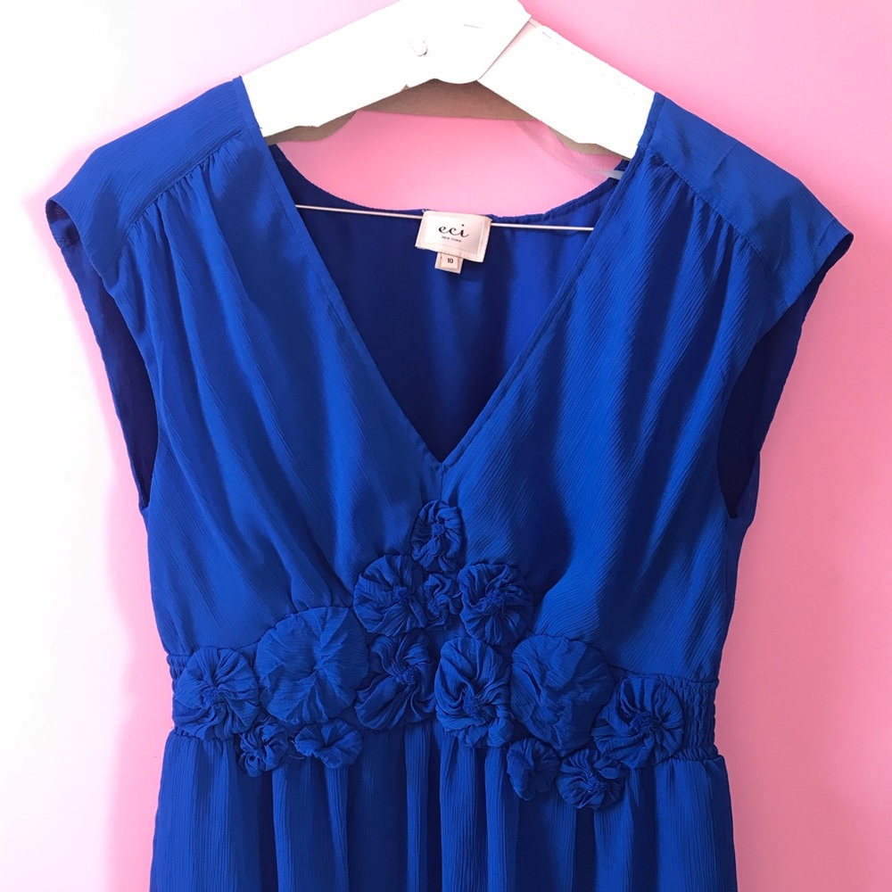 Blue floral design blouse
